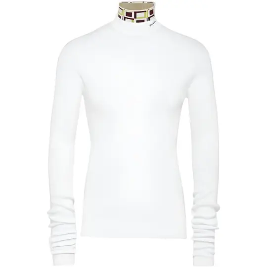 PRADA Sweaters Men's White Turtleneck Moderate