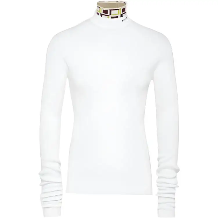 PRADA Sweaters Men's White Turtleneck Moderate