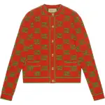GUCCI Knitwear Women's Orange Crew Neck Moderate Cardigan