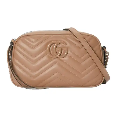 GUCCI GG Marmont Leather Crossbody Bag, Shoulder Bag Women's Rose Beige