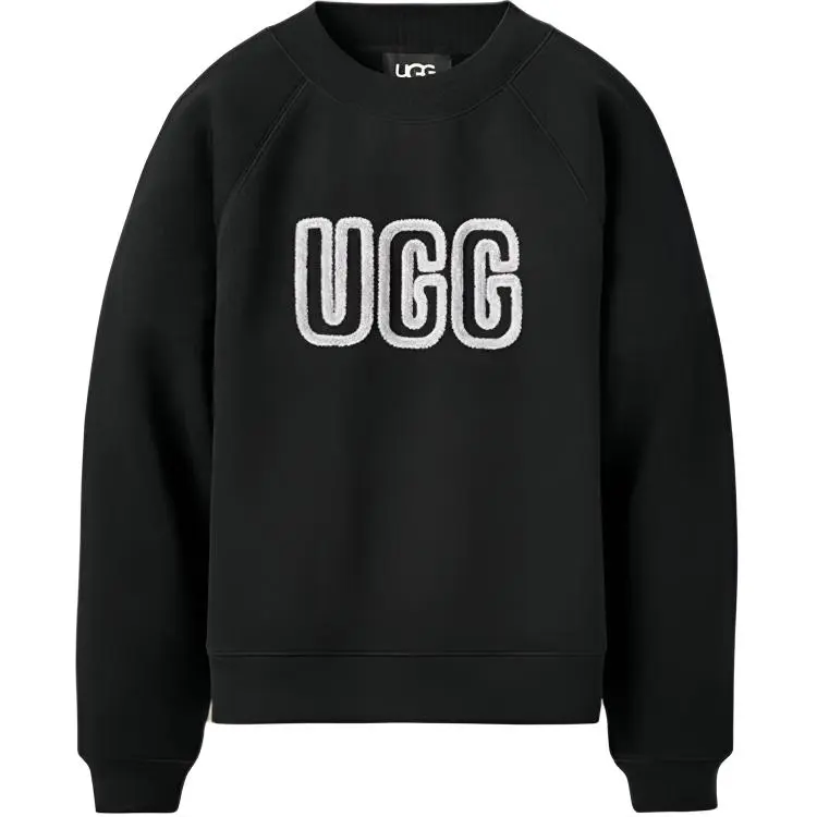 UGG Sweatshirts Women's Black Crew Neck Moderate Straight Fit