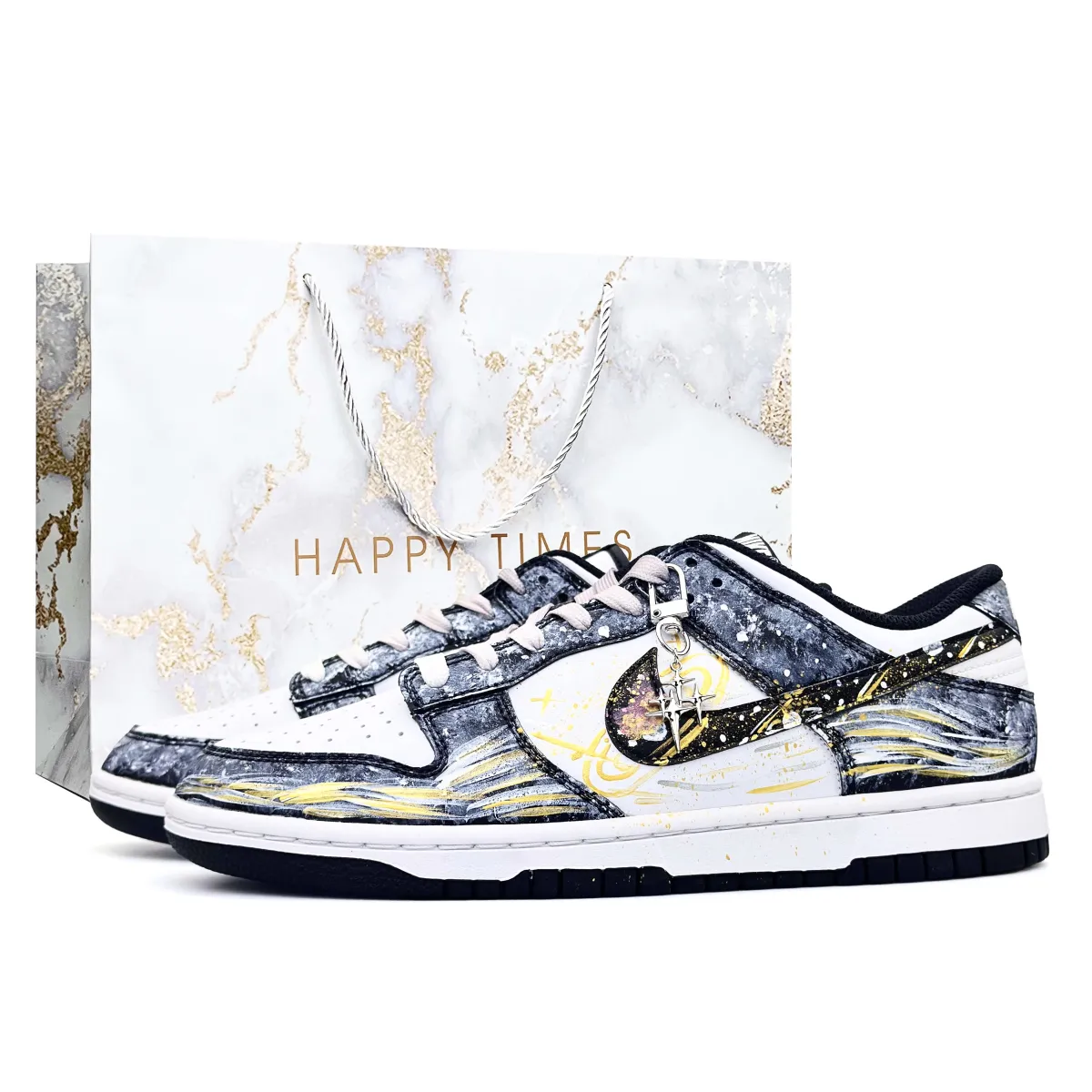 Nike Dunk Galaxy Star, Hand Drawn, Preppy Style Abrasion Resistant Lightweight Low top Skateboard Shoes Unisex