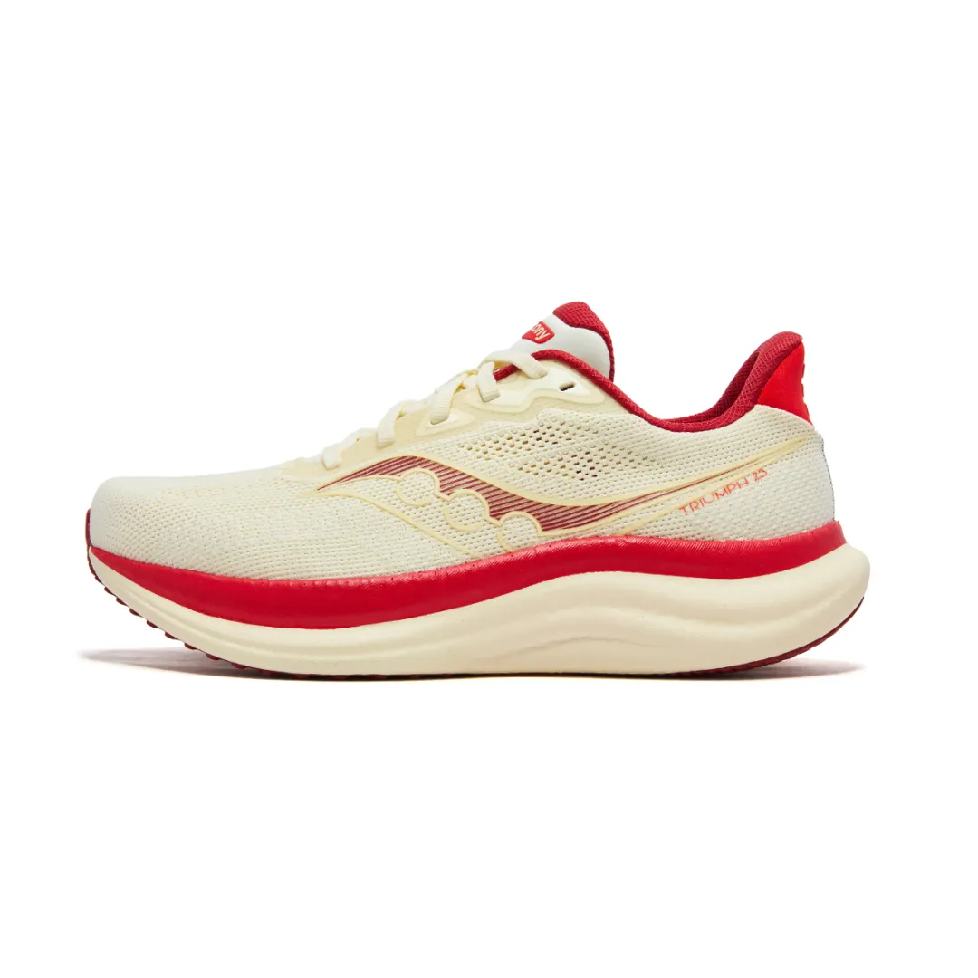 Saucony Triumph Victory 23 Soft And Comfortable Breathable Training Running Shoes Unisex Beige Red