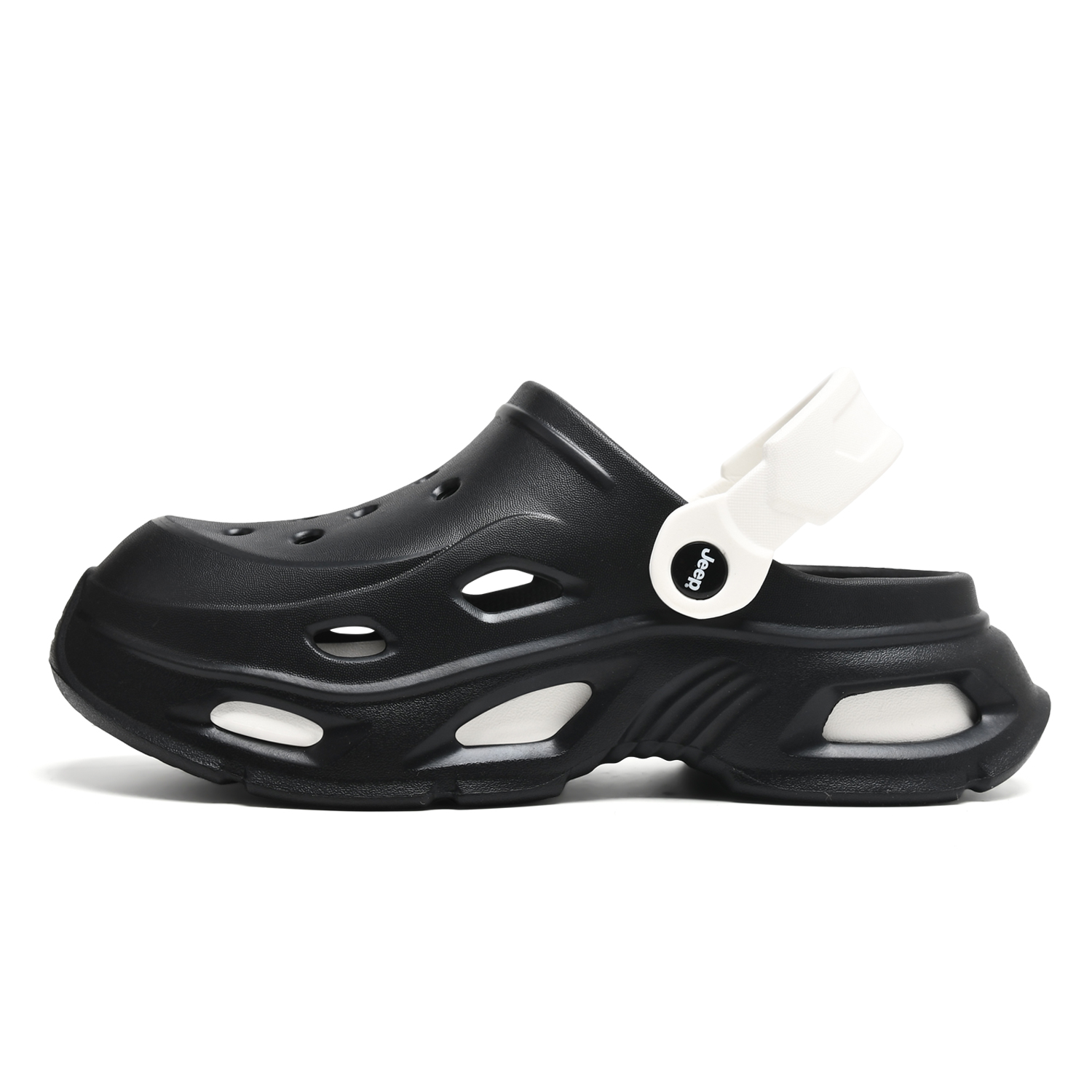 Мужские сабо Jeep Clogs (черно-белые)