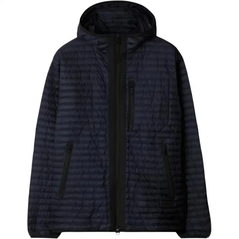 Burberry Down Jackets Men's Indigo Purple Hooded Non Detachable Moderate Straight Fit