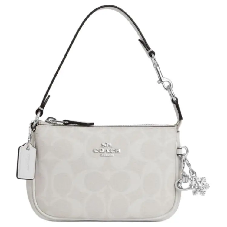 COACH Nolita Cow Leather Shoulder Bag, Crossbody Bag, Handbag Mini Women's White