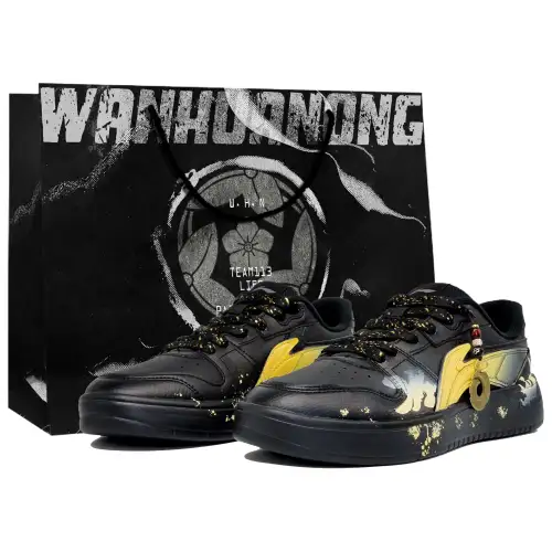 Li Ning Slip Resistant Abrasion Resistant Low top Skateboard Shoes Men's Black