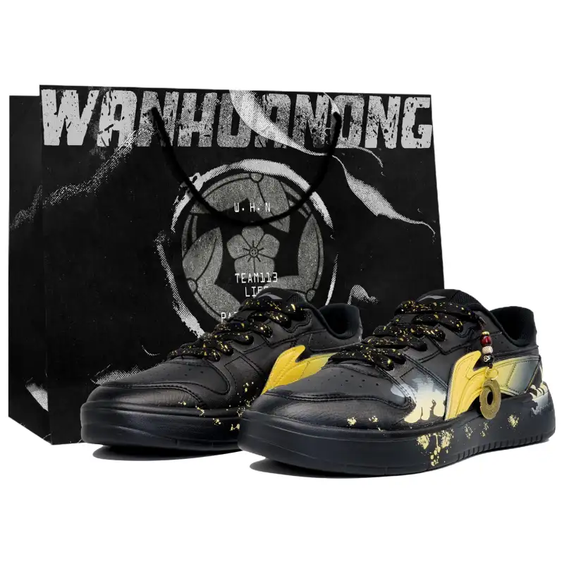 Li Ning Slip Resistant Abrasion Resistant Low top Skateboard Shoes Men's Black