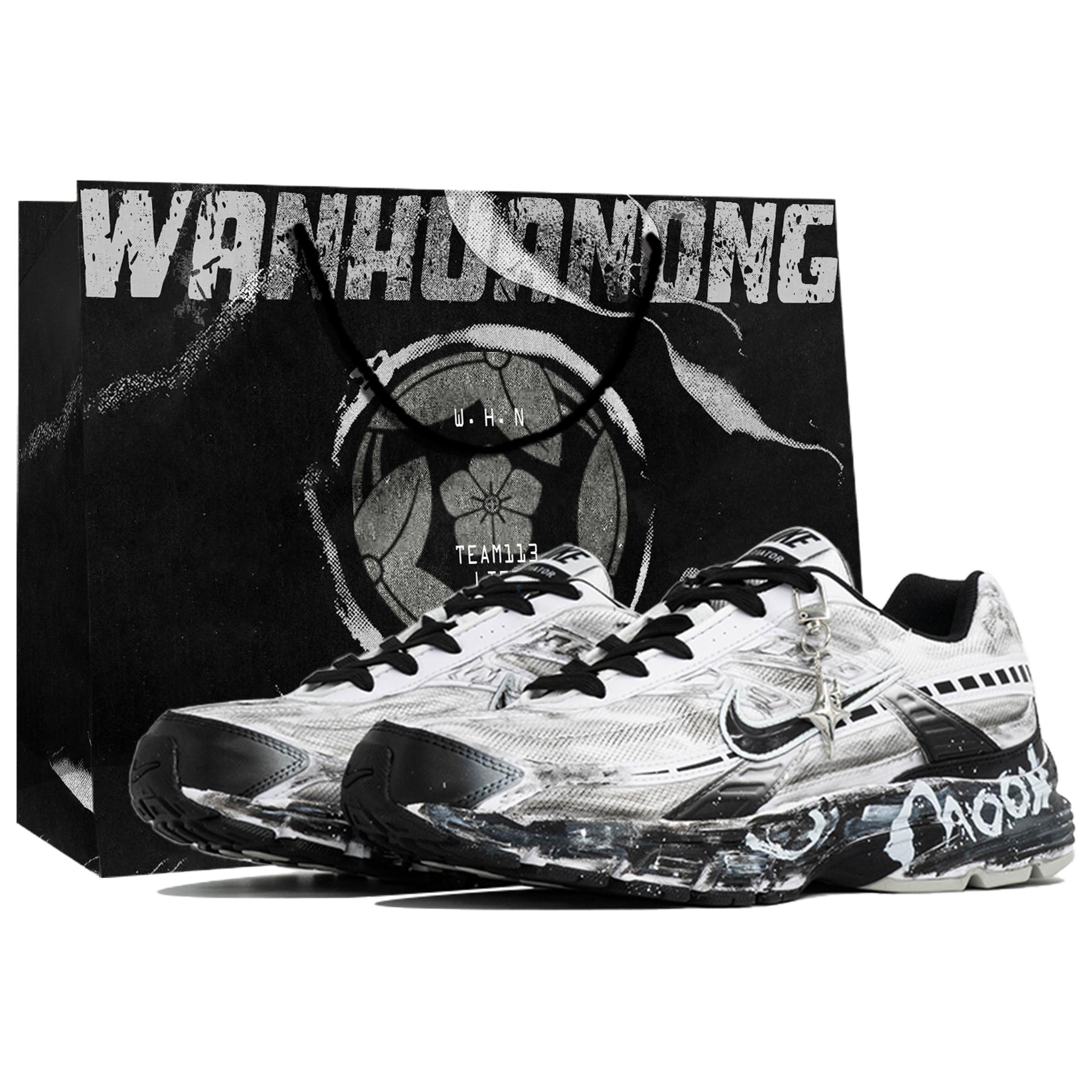 Nike Initiator Abrasion Resistant Low top Running Shoes Men’s Black White Gray