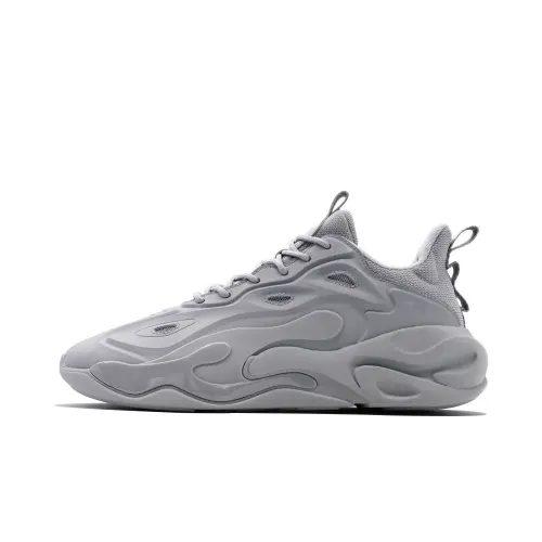 Anta Coverage Height Increasing Abrasion Resistant Slip Resistant Low top Casual Shoes Men's Gray