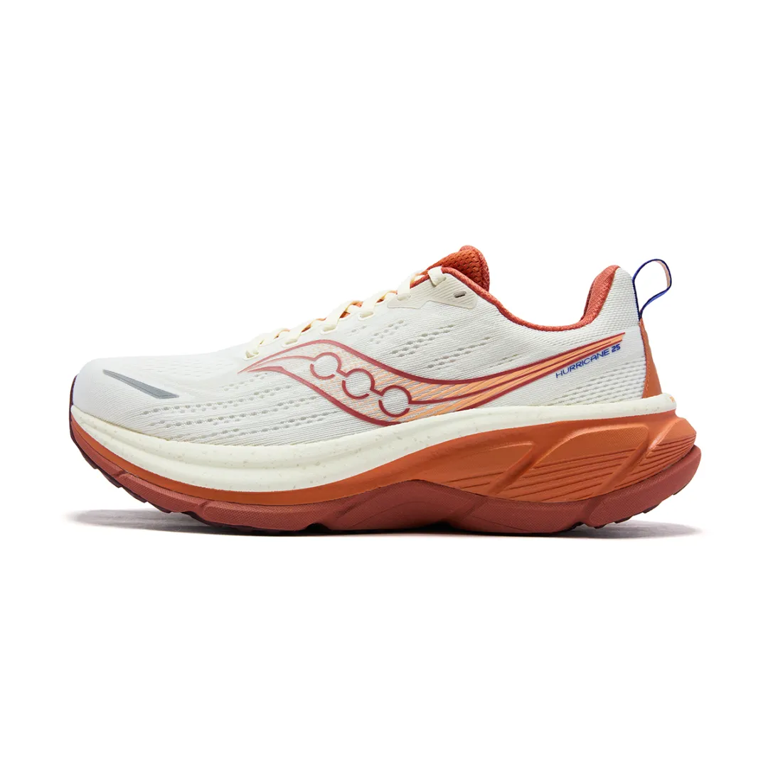 Saucony Hurricane 25 Rebound And Wear resistant Training Running Shoes Unisex Beige Orange