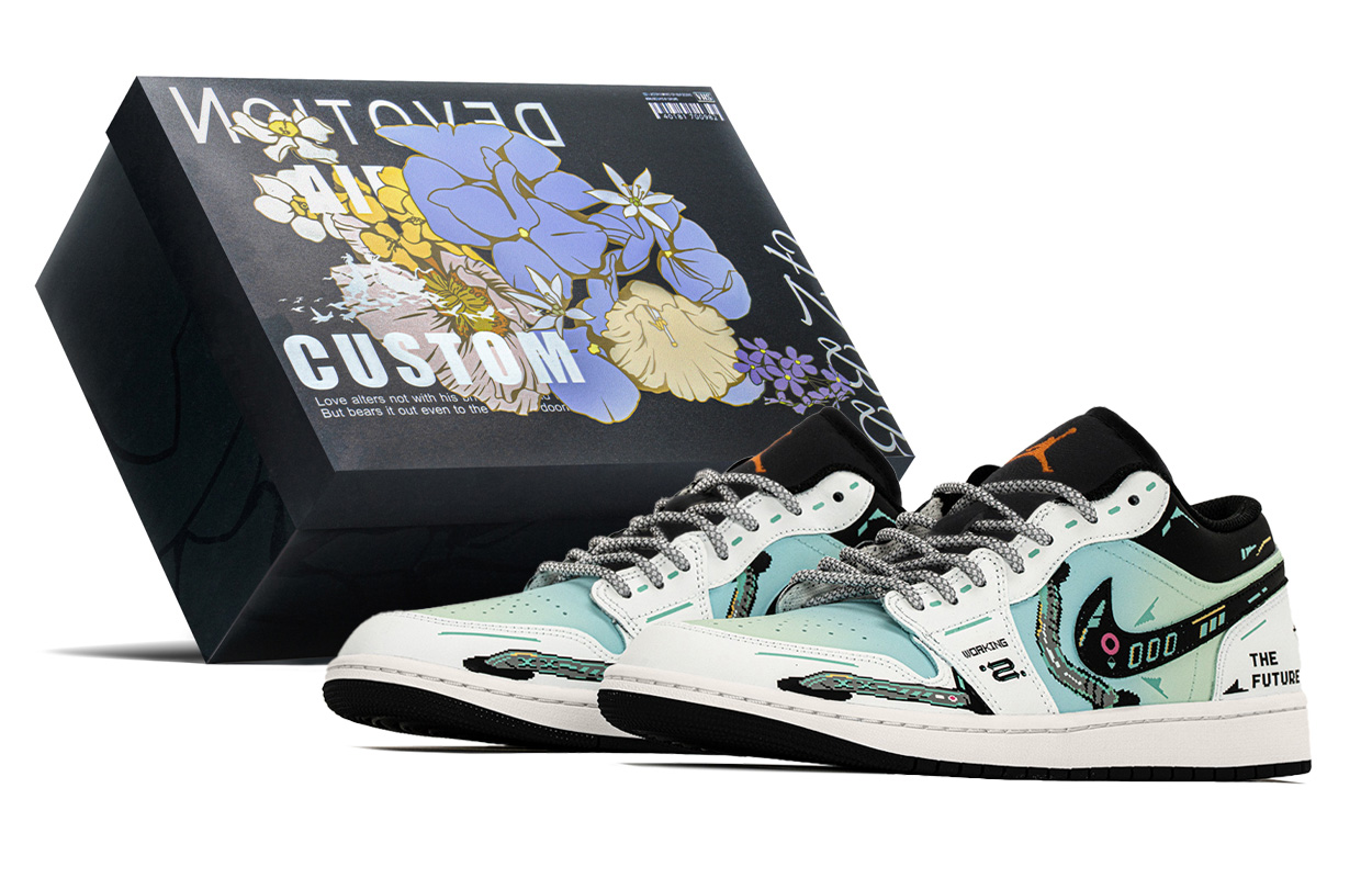 Jordan Air Jordan 1 Cyber Cotton Candy, Special Box, Punk, Urban Techwear Abrasion Resistant Low top