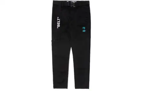 OFF WHITE Belted Low Crotch Slim Fit Denim Jeans