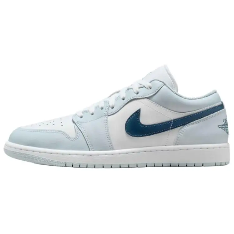 Jordan Air Jordan 1 Low top Vintage Basketball Shoes Men's Light Blue White