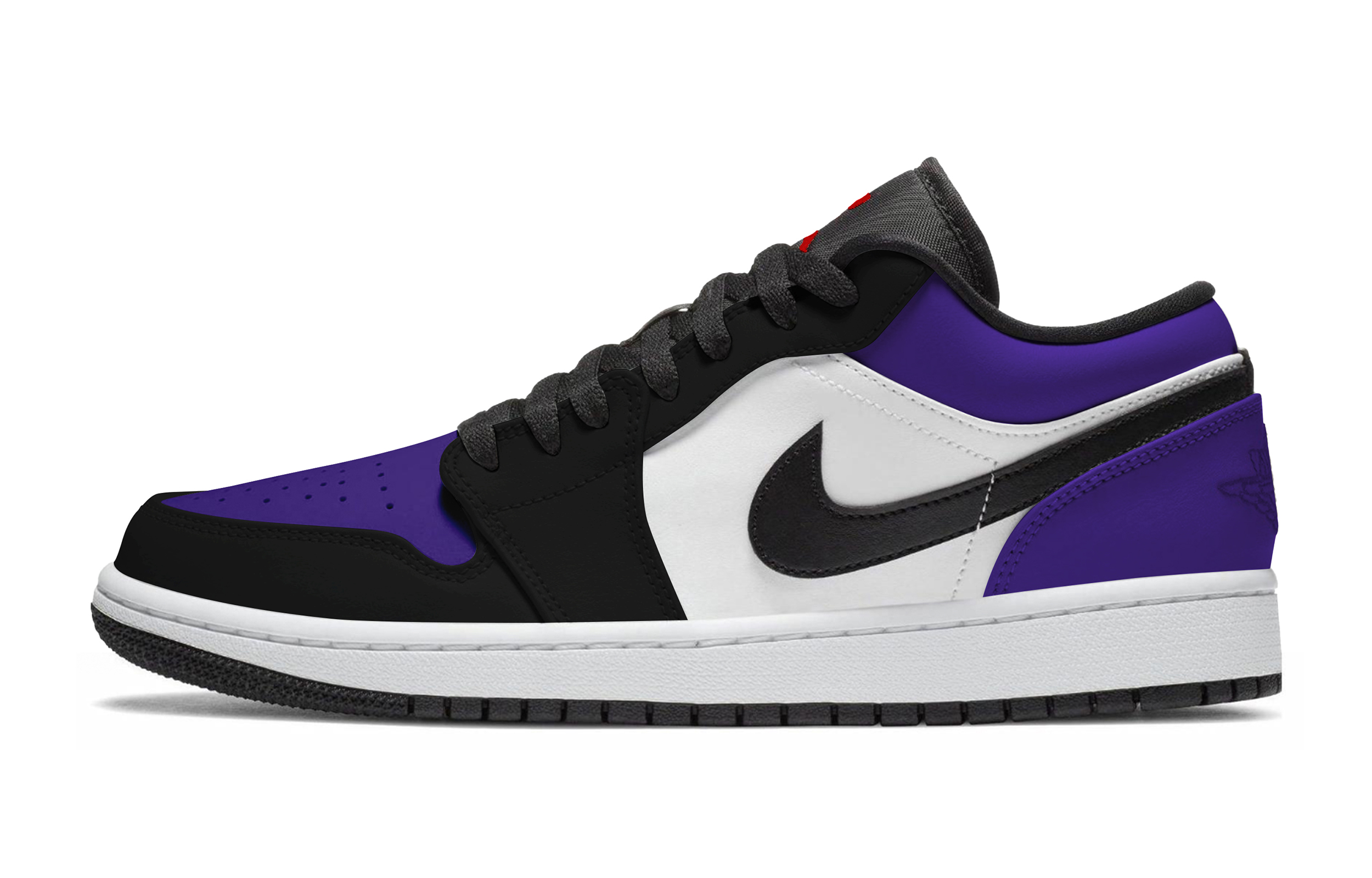 Jordan Air Jordan 1 Fashion Low top Vintage Basketball Shoes Unisex Black White Purple