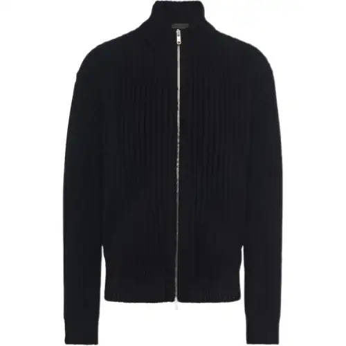 【Previous Season】ribbed-knit zip-up cardigan