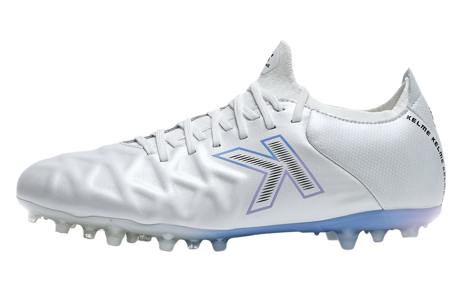KELME MG Multi Ground Slip Resistant Abrasion Resistant Soccer Shoes Unisex White Blue
