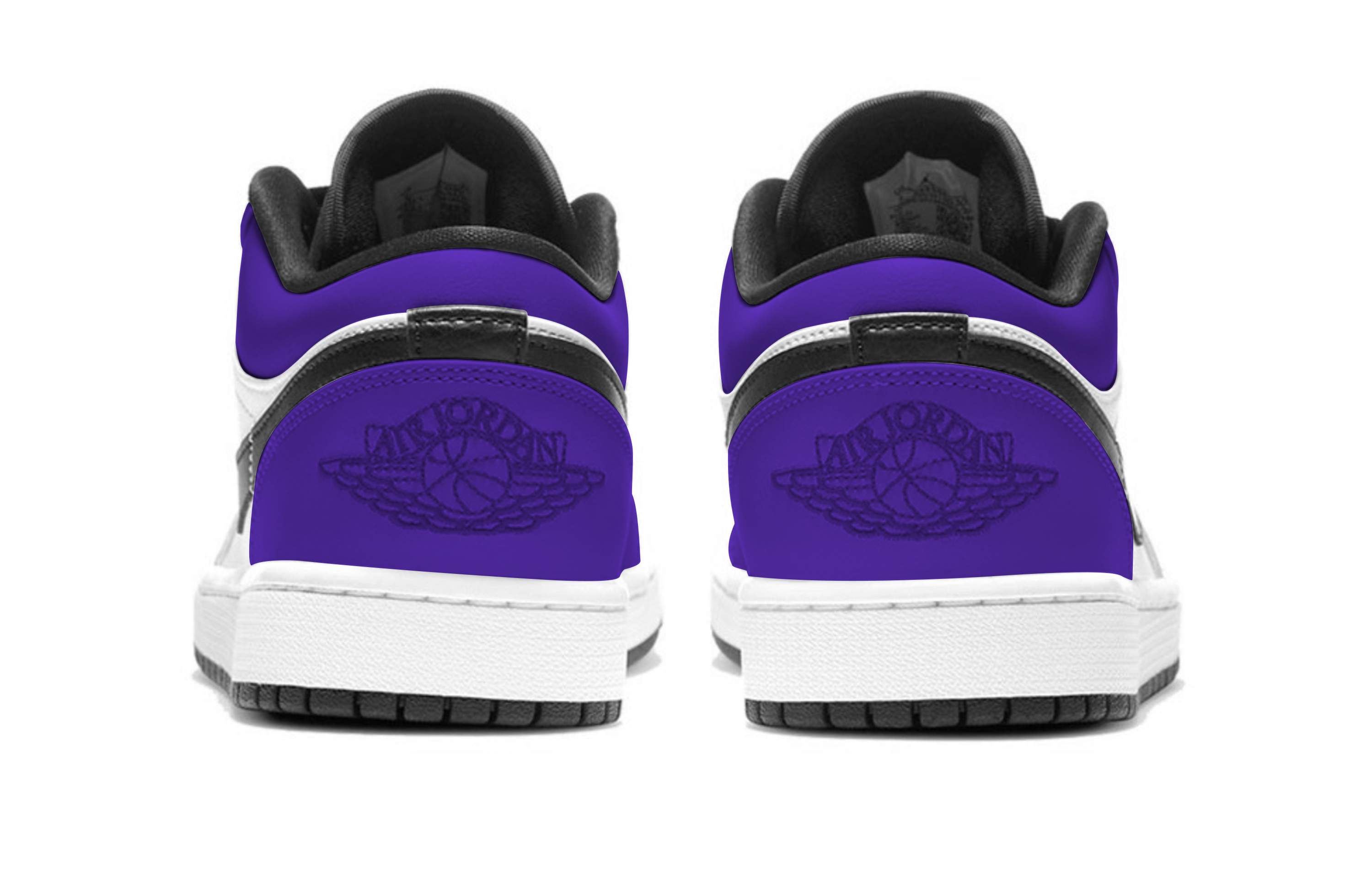 Jordan Air Jordan 1 Fashion Low top Vintage Basketball Shoes Unisex Black White Purple