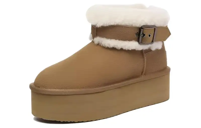 EVERAU Short Snow Boots Women's Chestnut
