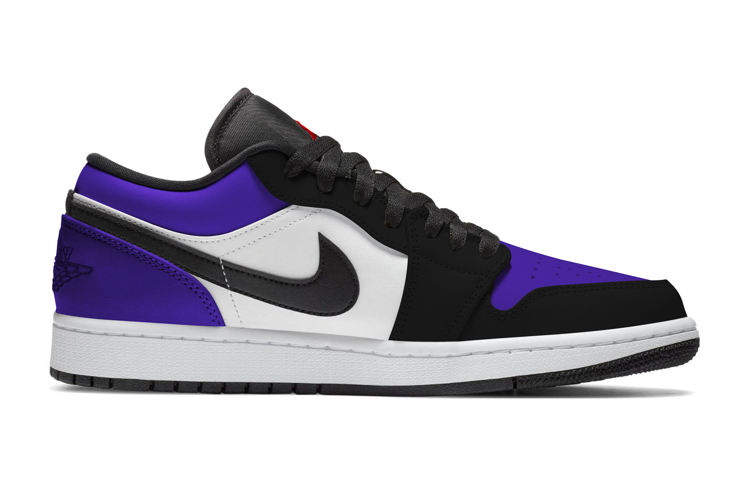 Jordan Air Jordan 1 Fashion Low top Vintage Basketball Shoes Unisex Black White Purple