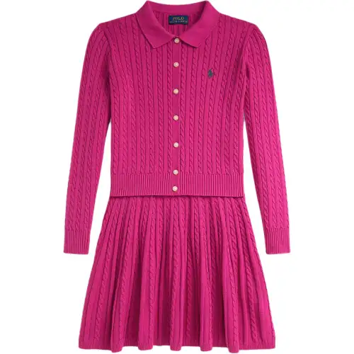 Ralph lauren, knitted set, skirt, for teenagers, polo collar