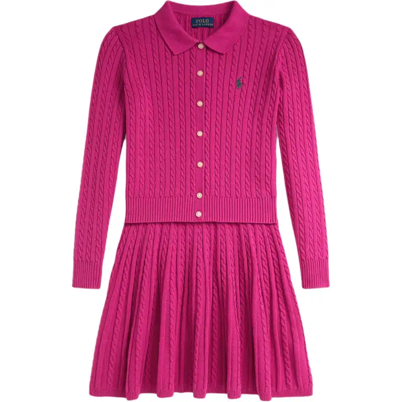 Ralph lauren, knitted set, skirt, for teenagers, polo collar