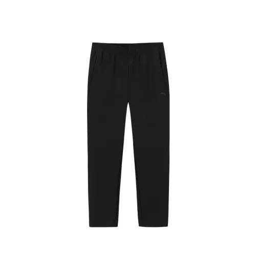 Anta Variety Training Collection Comfortable Solid Color Fleece Lined Versatile Sports Pants Men's Basic Black