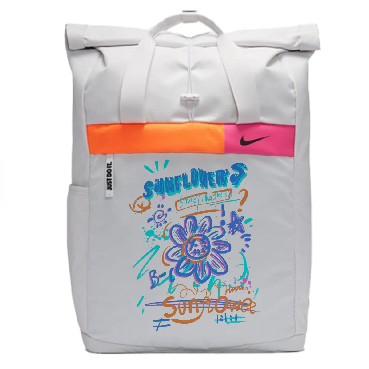 Nike Fabric Backpack Backpacks Unisex Light Silver Gray