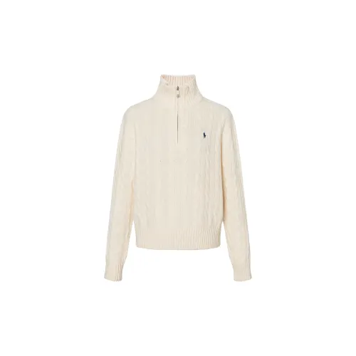 Polo Ralph Lauren Long-sleeve, beige sweater, logo embroidery service