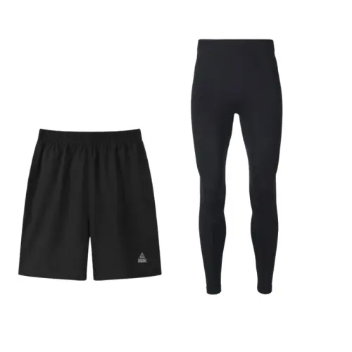 Quick dry trousers, shorts, sports ski suit for training for gym for men and women, set, for running
