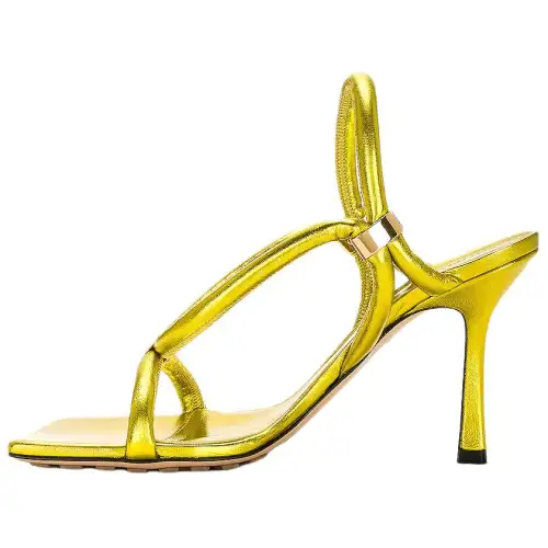 Bottega Veneta Leather One Strap Sandals 9.5cm Women's Gold