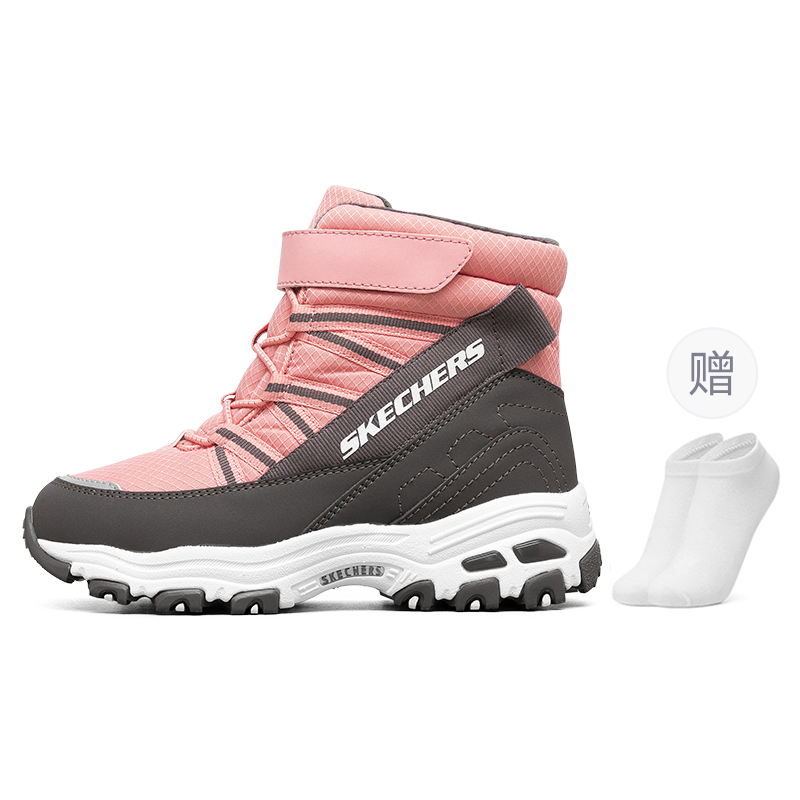 Детские ботинки Skechers D'Lites (розово-серые)