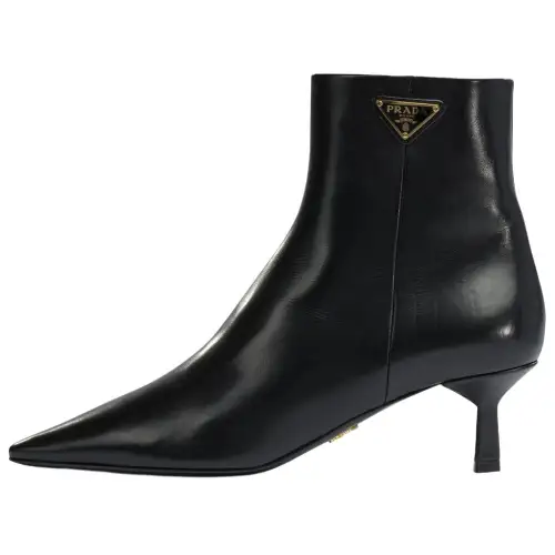 PRADA Leather Ankle Boots 5.5cm Women's Black