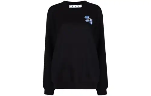 OFF WHITE Dinosaur Series Sweatshirts Women's Black Crew Neck Moderate Regular