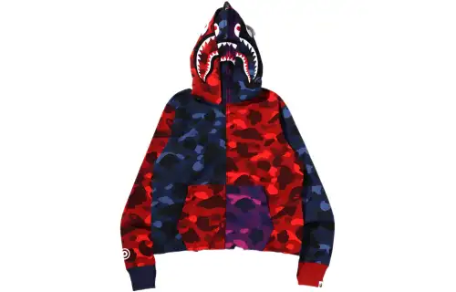 Bape Color Camo Crazy Shark Full Zip Hoodie