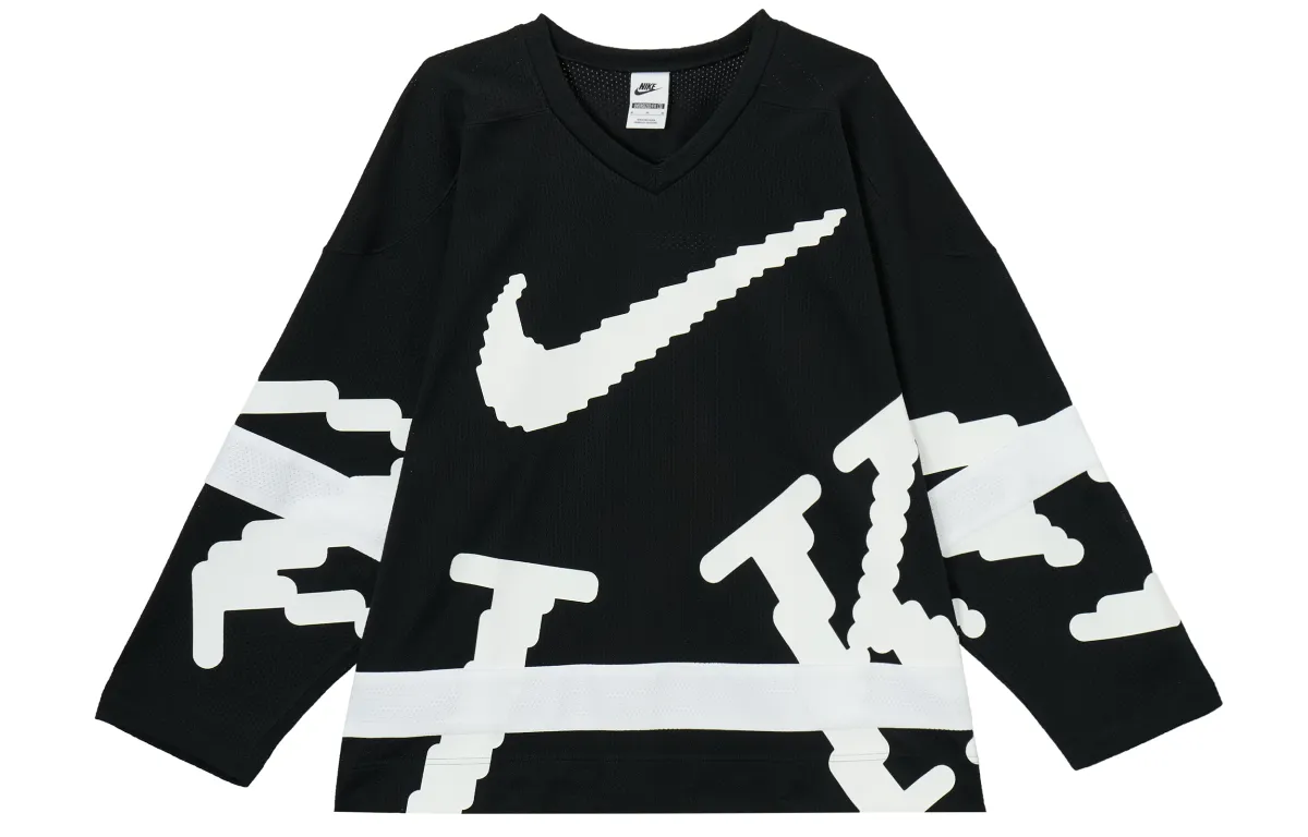 Nike T-Shirts Men's Black/White/White V-neck Moderate