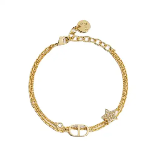 DIOR Metal, Crystal Bracelets Unisex Gold