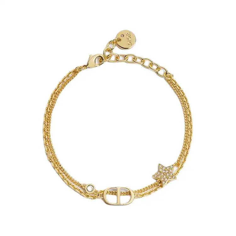 DIOR Metal, Crystal Bracelets Unisex Gold