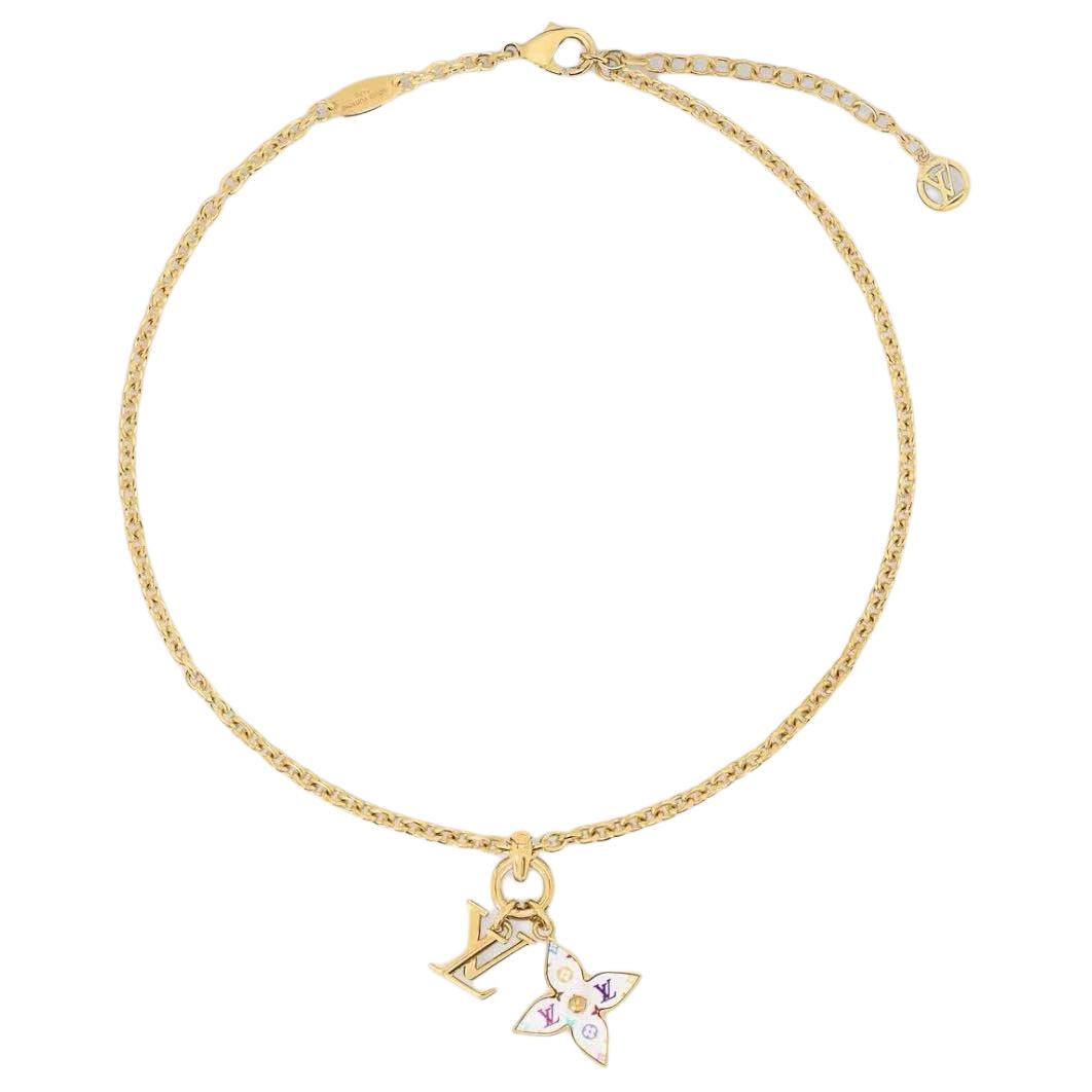 Женская цепочка Louis Vuitton Monogram Multicolor (золотая)
