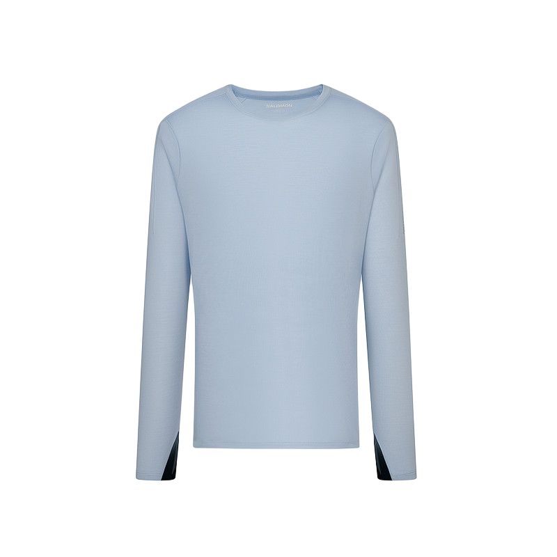 Мужская футболка Salomon FALCON FLY PL WOOL MIX (голубая)