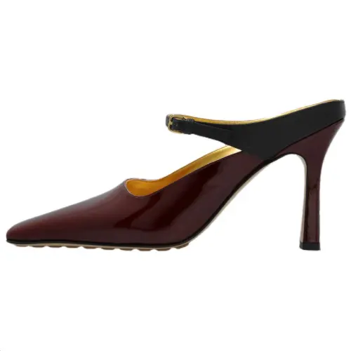 Bottega Veneta Closed Toe Slippers 10cm Women's Dark Red