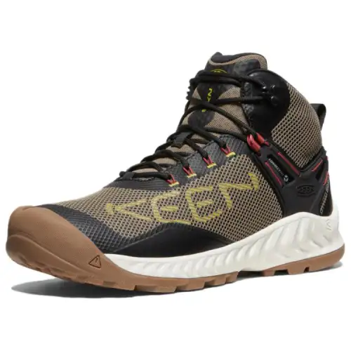 Keen Cushioning, Wear Resistant Mid top Outdoor Shoes Men's Brown Black