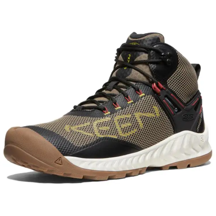 Keen Cushioning, Wear Resistant Mid top Outdoor Shoes Men's Brown Black