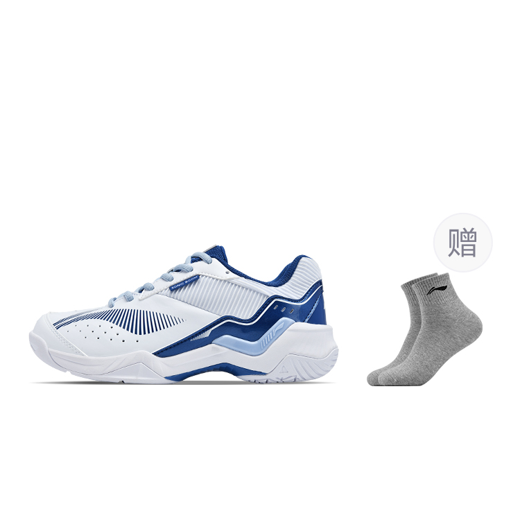 Li Ning Thunder Sonic Boom Cushioning Slip Resistant Abrasion Resistant Low top Badminton Shoes Unisex White Blue