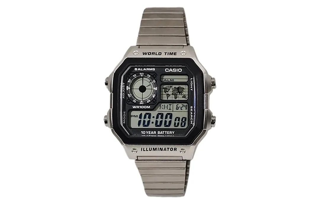 CASIO Custom Collection Quartz Movement Stainless Steel Strap Watch Unisex Black Dial