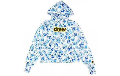 Drew House Secret Deconstructed Hoodie Pullover Smiley Face Collection, Hooded Fleece Lined Sweatshirt Unisex