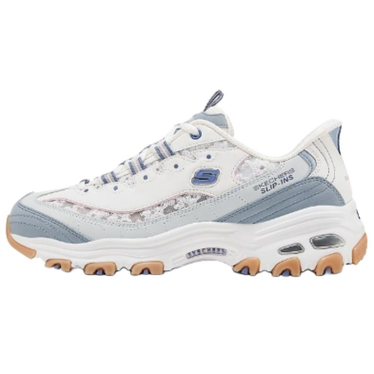 Женские кроссовки Skechers D'Lites (бело-синие)