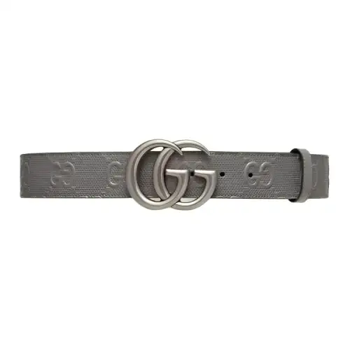 GUCCI Gg Embossed Leather Belt
