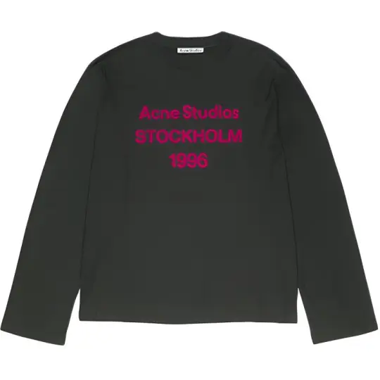 Acne Studios SS26 Новогодняя лимитированная удобная однотонная толстовка с вышитым логотипом и круглым вырезом, одинакового стиля для мужчин и женщин