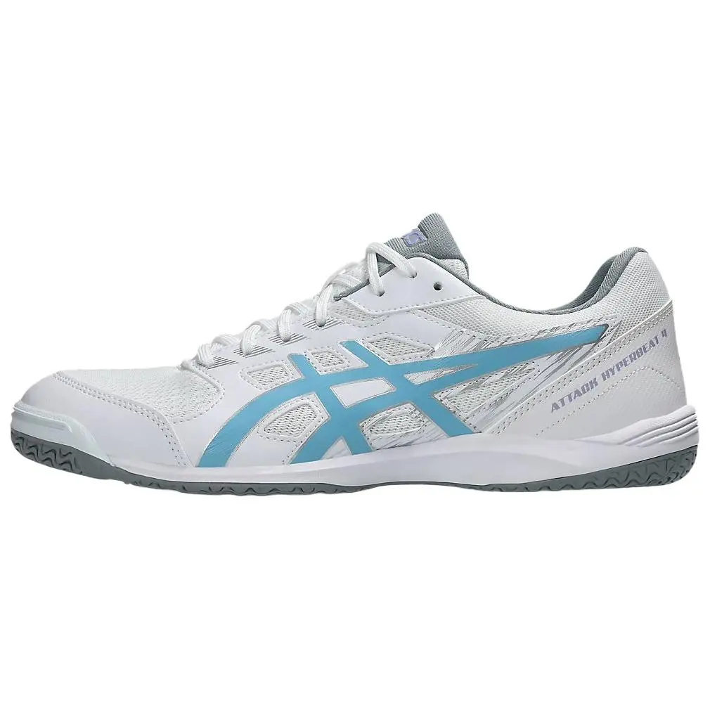 ASICS Attack Hyperbeat 4 Breathable Support Low top Table Tennis Shoes Unisex White Blue